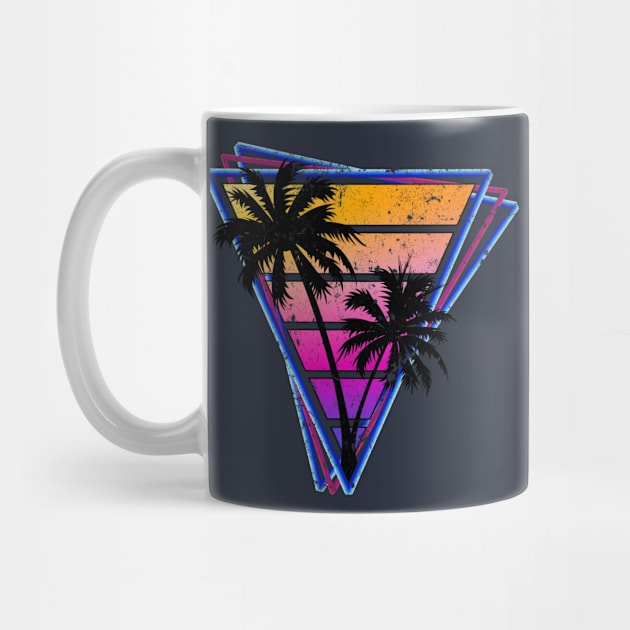 Distressed Triangle Synthwave Silhouette Design by Brobocop